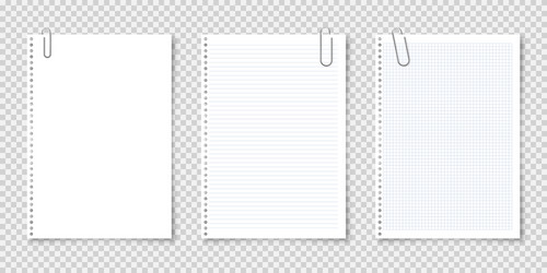 realistic blank paper sheets in a4 format vector image