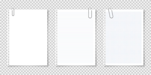 realistic blank paper sheets in a4 format vector