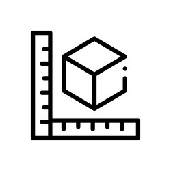 cube icon thin linear style design isolated vector image