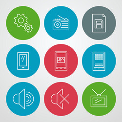 line icons set for web site design and mobile apps vector image