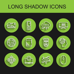 set line processor laptop and gear ram random vector image