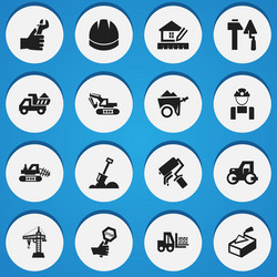 Set of 16 editable structure icons includes vector