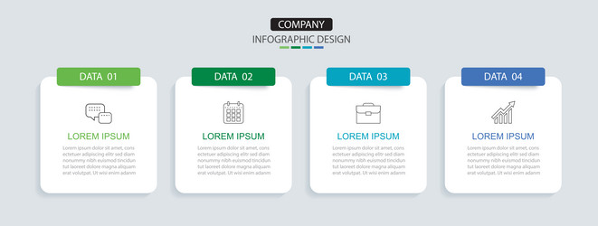 4 data infographics square layout template vector image