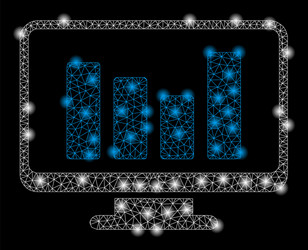 bright mesh network bar chart monitoring vector