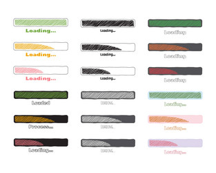 collection loading bar status icon set of loaded vector image
