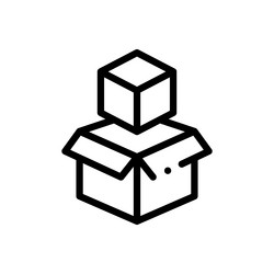 cube icon thin linear style design isolated vector image