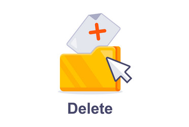 delete a file from folder your computer vector