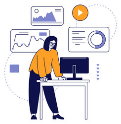 developer analyzing software statistics app usage vector image
