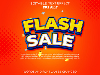 flash sale text effect font editable typography vector image
