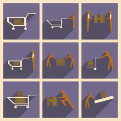 Flat with shadow concept and mobile application vector