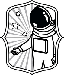 frame with astronaut spacesuit in white vector image