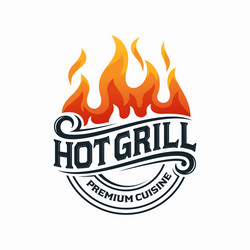 Hot Grill Logo Template Vector Image