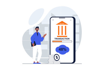 payment web concept with character scene vector image