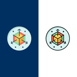 scale modification design 3d icons flat and line vector image