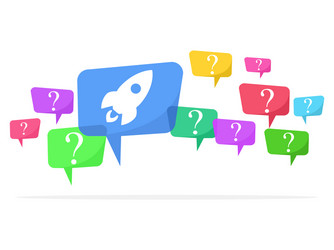 speech bubbles with colorful question marks vector image