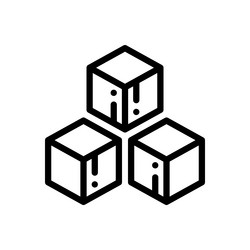 cube icon thin linear style design isolated vector image