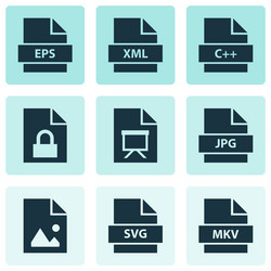 Document icons set with programming language vector