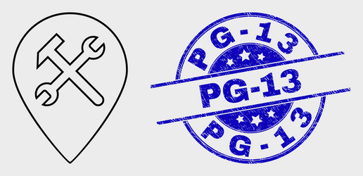 Line service map pointer icon and distress vector