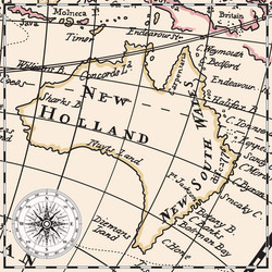 old map of the australia continent Vector Image
