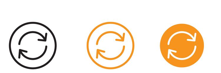 repeat reload arrow icon set refresh vector image