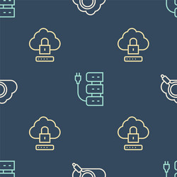 set line search cloud computing lock vector image