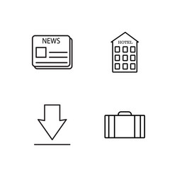 Business simple outlined icons set vector