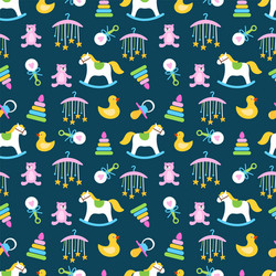 Cute babies toys seamless pattern design vector