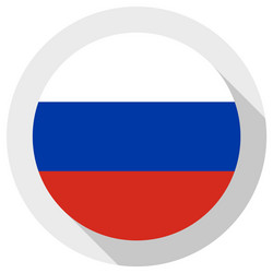 flag russia round shape icon on white vector