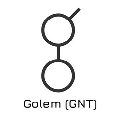 Golem gnt crypto coin icon vector