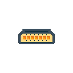 Hdmi port icon computer component flat style vector