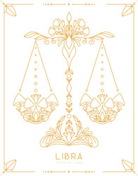 magic card with astrology libra zodiac sign Vector Image