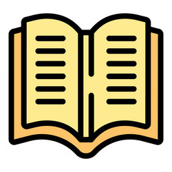 open book with text lines representing learning vector image