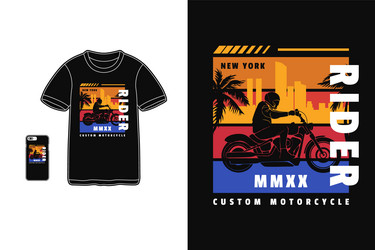 rider custom motorcycle t shirt design silhouette Vector Image