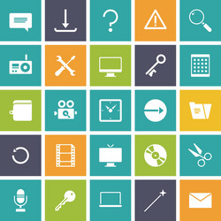 flat design icons for user interface vector