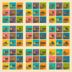 flat with shadow concept and mobile application vector image
