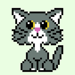 Cute pixel 8 bit cat isolated on blue background 15435020 Vector Art at  Vecteezy