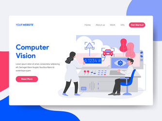 Landing page template of computer vision concept vector