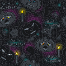 Seamless pattern with halloween objects vector