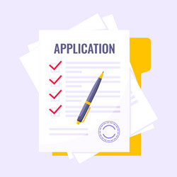 Submit application document form flat style design vector