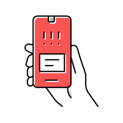 Warning error smartphone app color icon vector