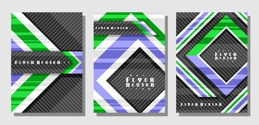 Blue black square annual report set Royalty Free Vector