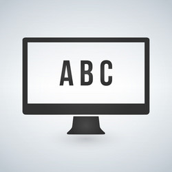 isolated icon computer with letters vector