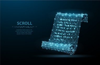 Blue Low Poly Scroll with Dots vector image