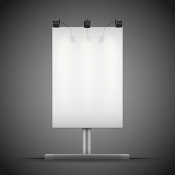 empty mockup billboard with spotlights vector image