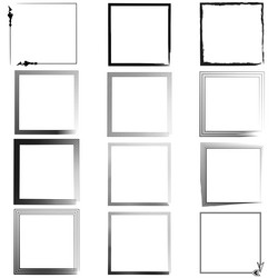 framing square set outline shapes black gradient vector image