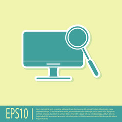 green computer monitor diagnostics icon isolated vector image