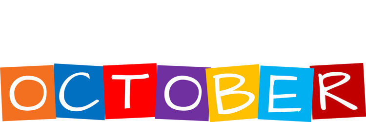october text in colorful rotated squares vector image
