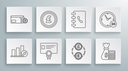 set line presentation financial with graph coin vector image