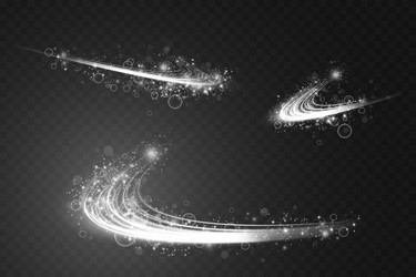set of abstract light lines movement and speed vector image