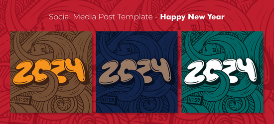 social media post template with typography number vector